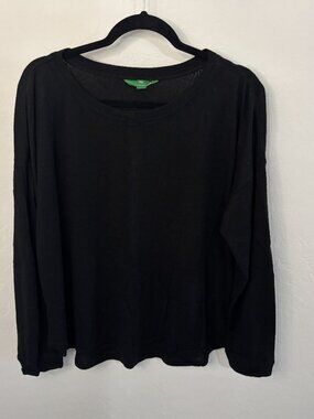 Dip Sleepwear Black Long Sleeve Crewneck Lounge Top | Size L